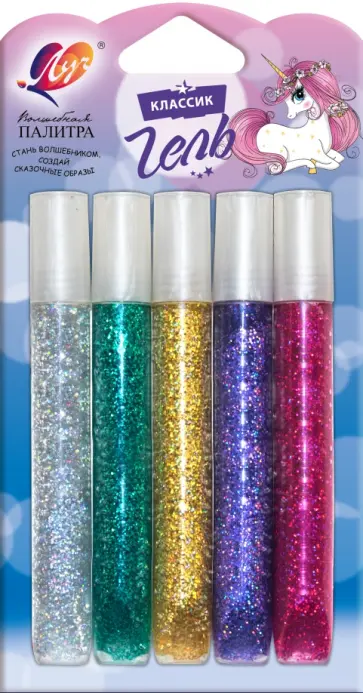 Гель с блестками Блеск, 5 цветов обложка книги