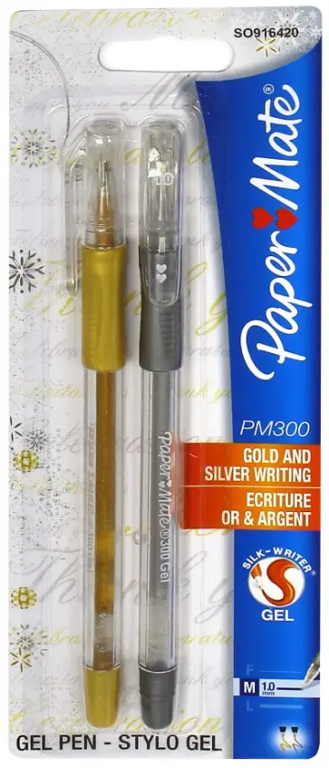 Набор ручек гелевых "PM 300" (2 штуки, золотая, серебряная) (S0916420) обложка книги