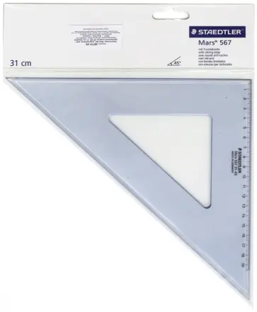 Треугольник "Mars 567" (пластик, 45°/45°, 31 см) (56731-45) обложка книги