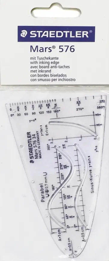 Линейка стандартная парабола "Mars" (прозрачный пластик) (57634ST) обложка книги