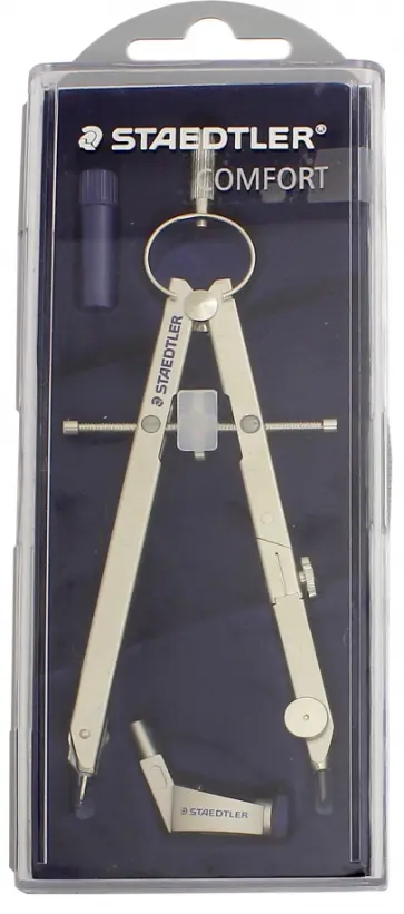 Циркуль Mars Comfort 551,max D=26,5 см. Длина - 154 мм. Пластиковый футляр (55101) обложка книги