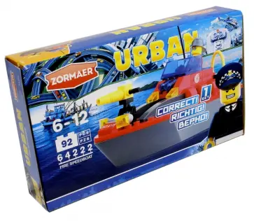 Конструктор Zormaer Urban "Пожарный катер", 92 элемента (64222) обложка книги