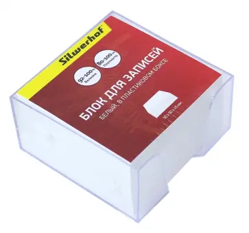 Блок для записей 90х90х45 мм. Белый. В подставке (701005) обложка книги