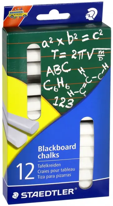 Мелки для доски белые (12 штук) (2350) обложка книги