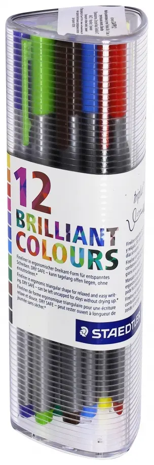 Набор капиллярных ручек "Triplus 334", 12 цветов (334PR12) обложка книги