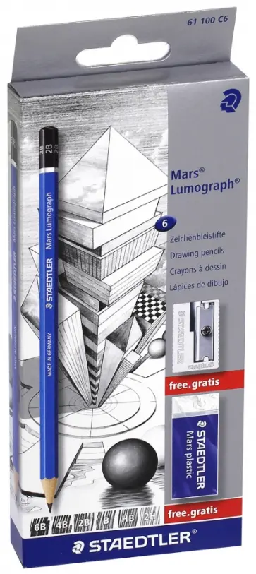 Набор карандашей чернографитных "Lumograph 100" (6B,4B,2B,B,HB,2H) обложка книги