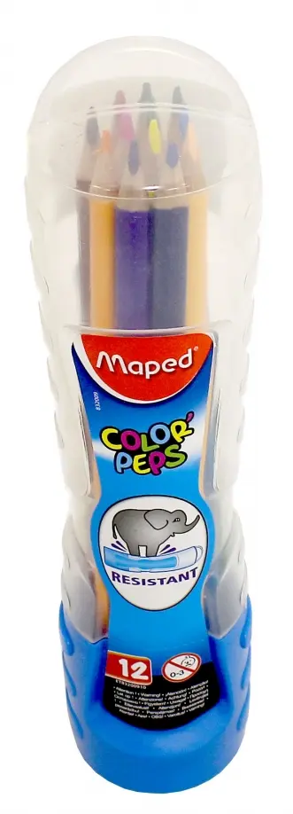 Карандаши цветные COLOR'PEPS, треугольные, 12 цвевтов, тубус (832009) обложка книги