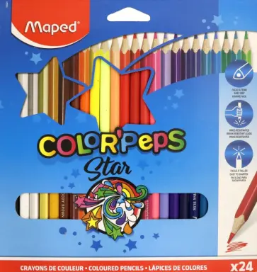 Карандаши цветные COLOR'PEPS, 24 цвета, треугольные обложка книги