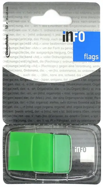 Клейкие Z закладки, пластик, 25х43 мм, 50 листов, неон зеленый (7727-99) обложка книги