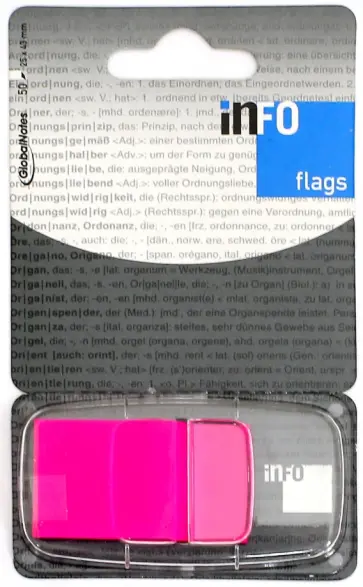 Клейкие Z закладки, пластик, 25х43 мм, 50 листов, неон розовый (7728-29) обложка книги