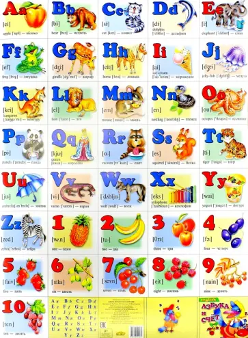 Азбука английская с цифрами (540х800 мм) Азбука английская с цифрами (540х800 мм) обложка книги