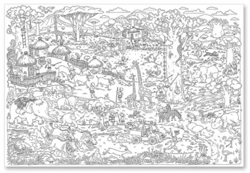 Саванна. Большая карта-раскраска обложка книги