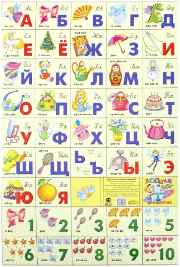 Азбука русская + счет. Для девочек (240х335) обложка книги