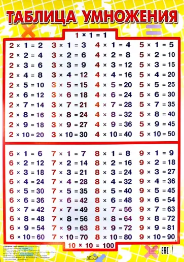 Таблица умножения (540х800) обложка книги