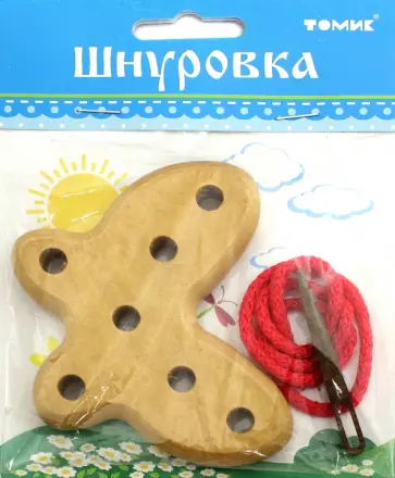 Шнуровка деревянная "Бабочка" (611-6) обложка книги
