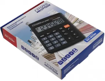 Калькулятор бухгалтерский Citizen черный, 8-разрядный (SDC-805BN) обложка книги