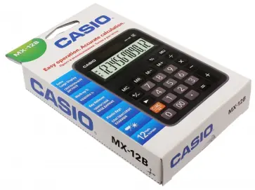 Калькулятор настольный Casio черный/коричневый, 12-разрядный (MX-12B) обложка книги