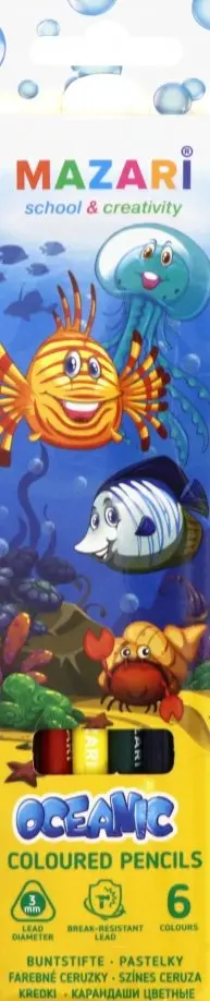 Карандаши OCEANIC, 6 цветов. Трехгранный корпус (М-6133- 6) обложка книги