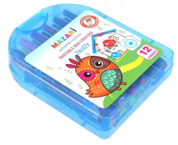 Мелки восковые "Twisty" (12 цветов, с поворотным механизмом) (М-6380-12) обложка книги