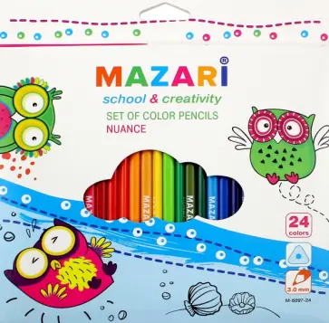 Карандаши цветные "Nuance" (24 цвета, пластиковые, трехгранные) (М-6097-24) обложка книги