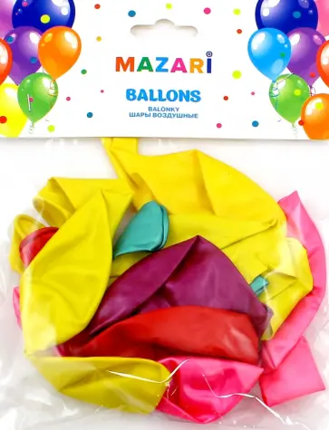 Шар воздушный "Металлик" (30 см, 10 штук, в ассортименте) (М-8882) обложка книги
