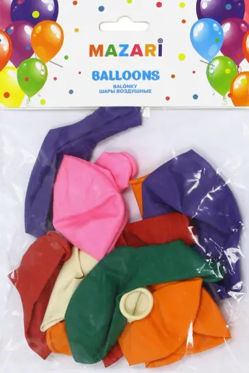 Шары воздушные "Фиеста" (30 см, 10 штук, в ассортименте) (М-8883) обложка книги