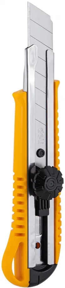 Нож канцелярский Deli, лезвие 18 мм, цвет в ассортименте обложка книги