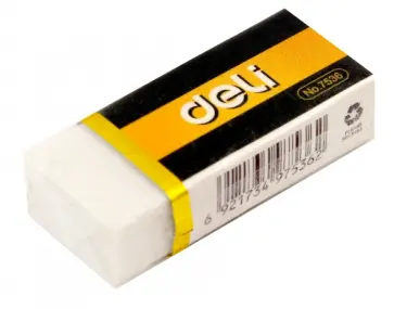 Ластик Deli 42x17x10 мм каучук белый (E7536) обложка книги