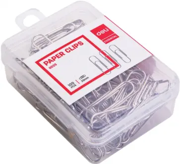 Скрепки Deli металлические, 29 мм, 100 штук Скрепки Deli металлические, 29 мм, 100 штук обложка книги