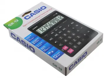 Калькулятор настол Casio черный 12-разрядный (GR-12) обложка книги