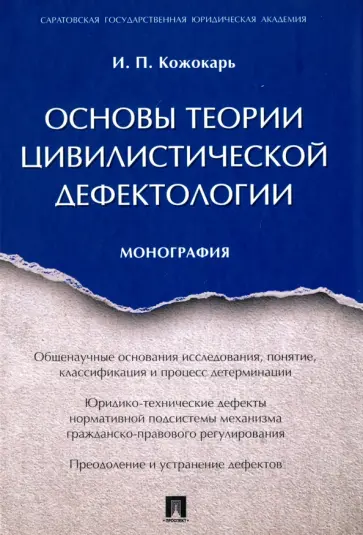 Игорь Кожокарь - Основы теории цивилистической дефектологии. Монография обложка книги