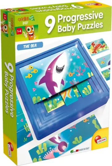 Обучающий многоуровневый пазл "Морские обитатели" (9 в 1) (58457) обложка книги