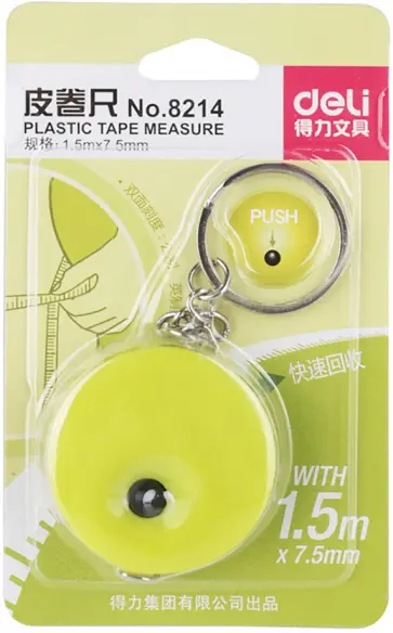 Рулетка канцелярская, 1500 мм, ассортимент (E8214) Рулетка канцелярская, 1500 мм, ассортимент (E8214) обложка книги