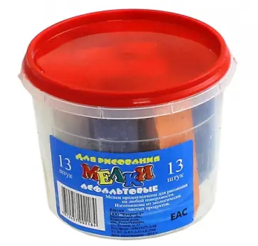 Мелки асфальтовые в ведерке (13 штук) (002184) обложка книги