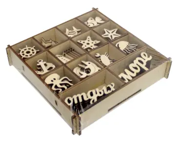 Набор украшений для скрапбукинга в коробке "Морской" (13,5х13,5) обложка книги