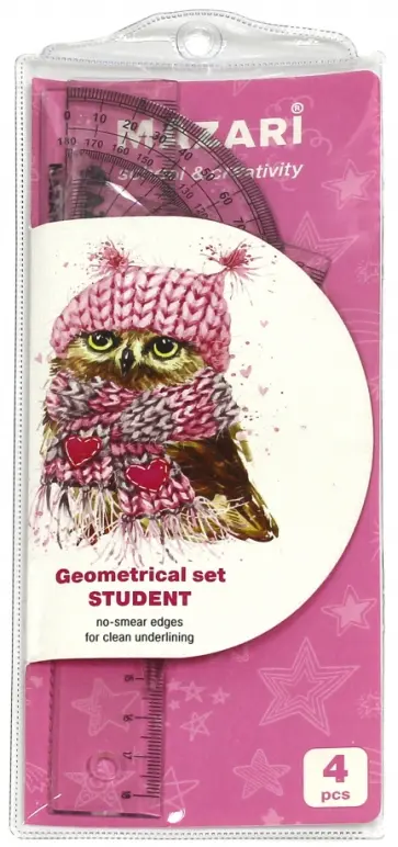 Набор чертежных инструментов (4 предмета, в ассортименте) (М-5575) обложка книги