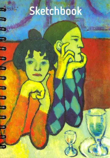 Скетчбук Пикассо. Арлекин и его подружка, 100 листов, А5 обложка книги