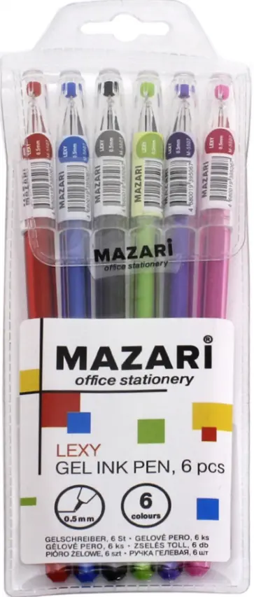 Набор ручек гелевых "Lexy" (6 цветов) (М-5507- 6) обложка книги