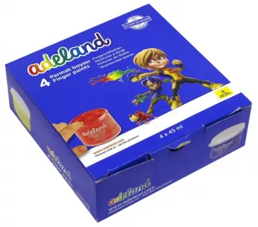 Краски пальчиковые "Adeland" (4 цвета, 45 мл) (234-0630-100) обложка книги