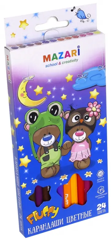 Карандаши "Fluffy" (24 цвета) (М-6138-24) обложка книги