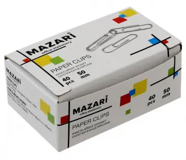 Скрепки канцелярские 50 мм оцинкованные, 40 штук, гофрированные (М-6893) обложка книги