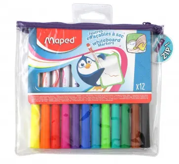 Маркеры для досок, 12 цветов, футляр на молнии (741817) обложка книги