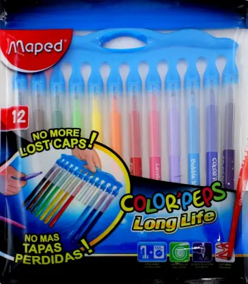 Фломастеры, 12 цветов COLOR'PEPS LONG LIFE (845045) обложка книги