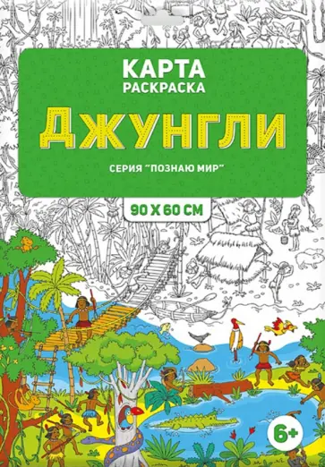 Раскраска в конверте "Джунгли" обложка книги