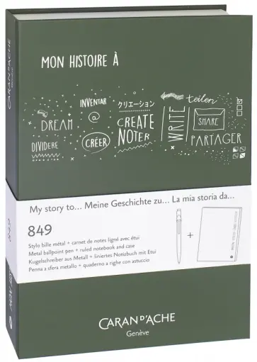Ручка шариковая + блокнот Office My History, Olive (CC0849.116) обложка книги