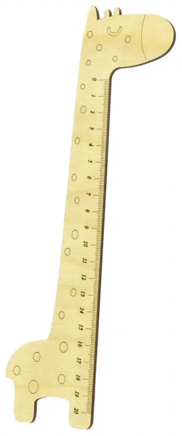 Линейка деревянная "Жираф" (100х255 мм) обложка книги