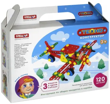 Конструктор "Техно" Самолет (120 деталей) (02028) обложка книги
