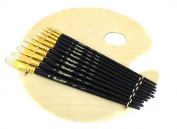 Набор кистей №42 с палитрой (10 штук, щетина, плоские) обложка книги