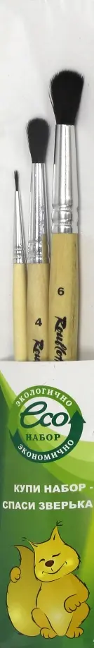 Набор кистей, 3 штуки, имитация белки, № 0, 4, 6 обложка книги
