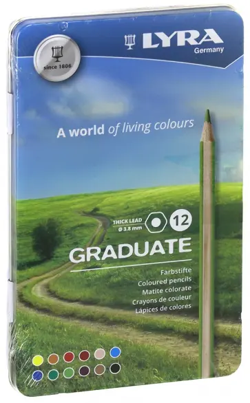 Карандаши 12 цветов, гексагональные "Graduate" (L2871120) обложка книги